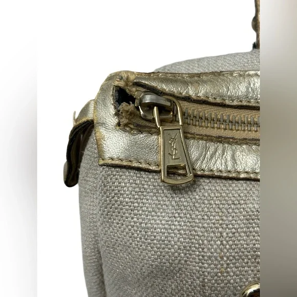 Yves Saint Laurent Cream and Gold Shoulder Bag - Picture 7 of 11